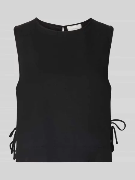 Bluzkowy T-shirt z bocznym wiązaniem model Svetlana' Neo Noir czarna