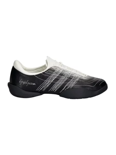 Haftowane sneakersy Y-3 skórzane czarne