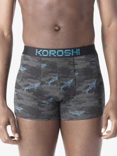 KOROSHI Boxeri turcoaz / gri negru