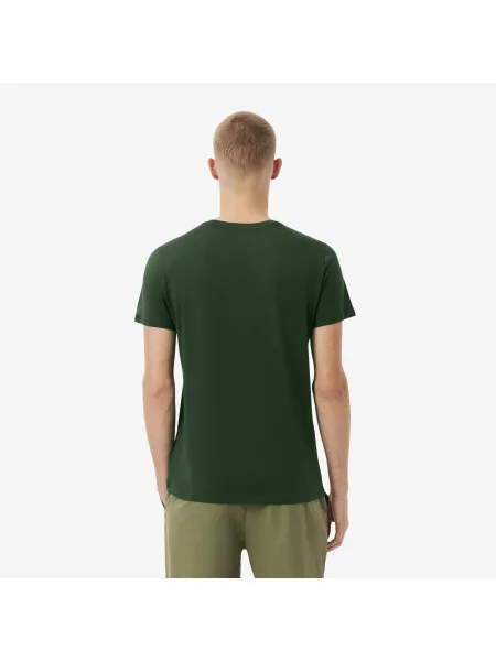 Lacoste T-Shirt Z Okrągłym Dekoltem Z Dżerseju Z Bawełny Pima zielona