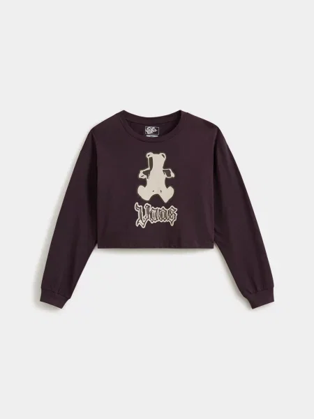 Лонгслів Vans бавовна/поліестер чорний