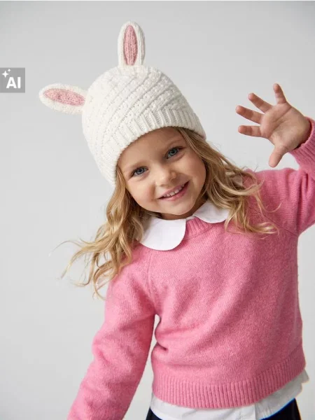Sinsay Čepice beanie s 3D prvky a bavlnou vícebarevná