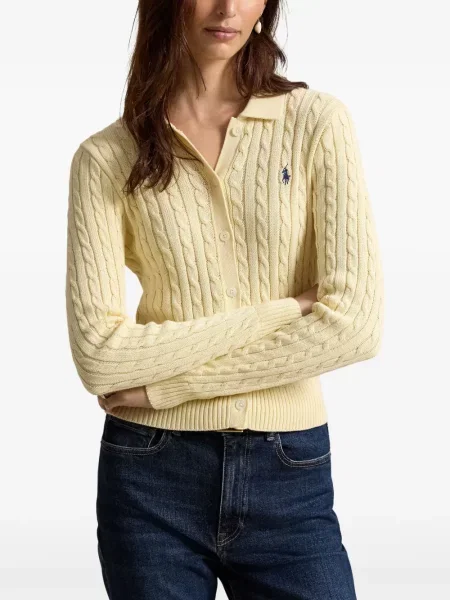 Πλεκτό polo Polo Ralph Lauren με σχέδιο με λαιμόκοψη v πράσινο