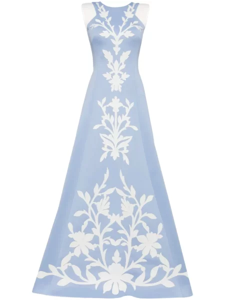 Sukienka Saiid Kobeisy w kwiatki neoprenowa niebieska