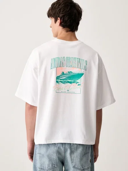 ADIDAS ORIGINALS Tričko modrozelená / svetlozelená / oranžová biela