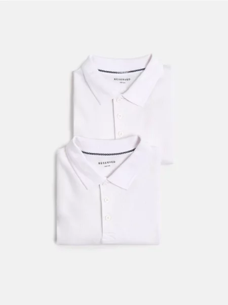 Reserved Polo tričko 2 balenie biela