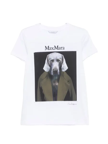 Scurt tricou Max Mara cu imagine alb