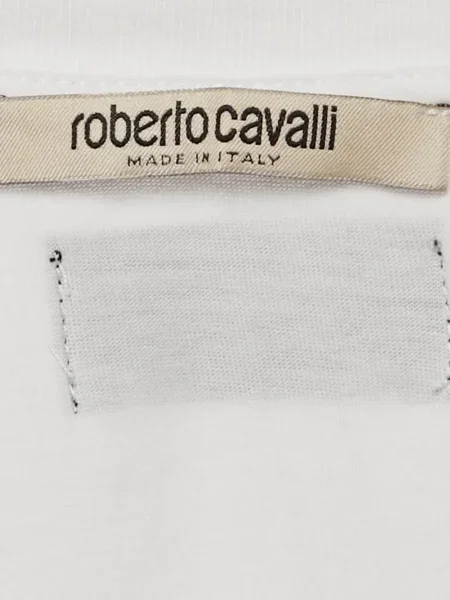 Tricou Roberto Cavalli din jerseu alb