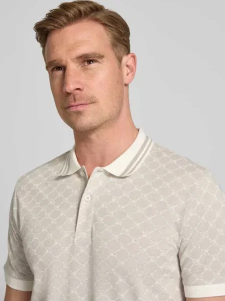 Koszulka polo o kroju regular fit ze wzorem z logo model Jessino' Joop! Collection beżowa