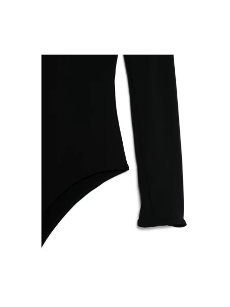 Top Wolford z dekoltem w serek z długim rękawem czarny