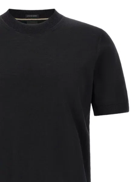 Scurt tricou Boss de lână negru