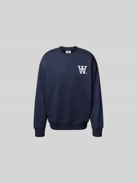 Bluza o kroju oversized z bawełny Wood Wood granatowa