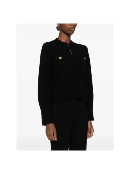 Sweter Twinset wełniany elegancki czarny