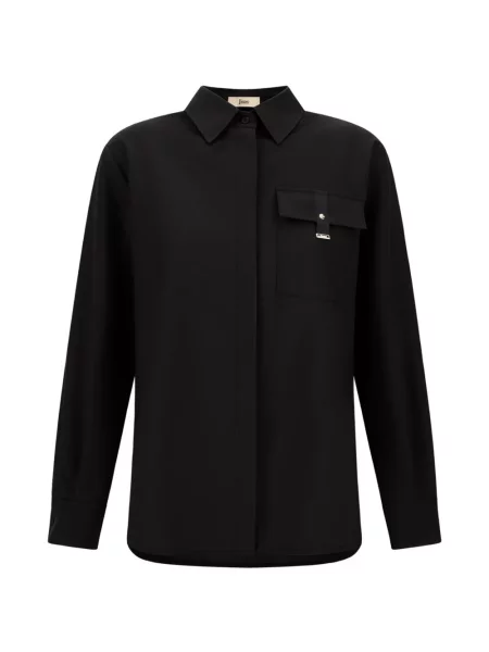Cămașă Herno din țesătură twill negru