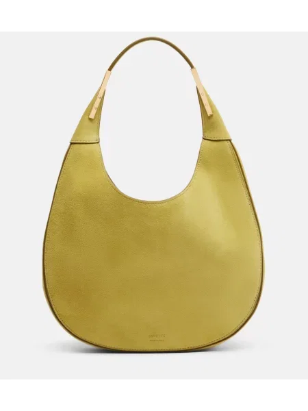 Geantă de mână Savette din piele de căprioară verde