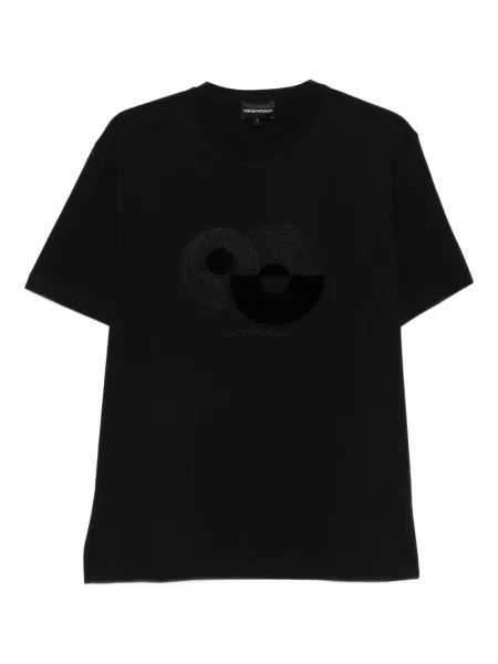 Tricou Emporio Armani cu broderie negru