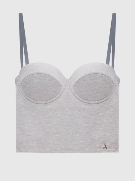 Меланжевий топ-бюстьє Twinset сірий