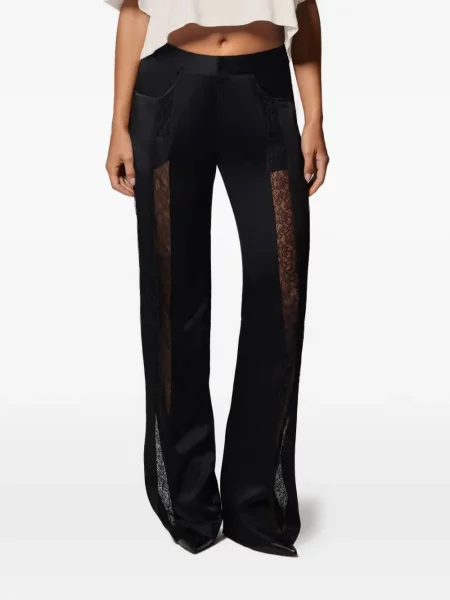 Pantaloni Kiki De Montparnasse din dantelă negru