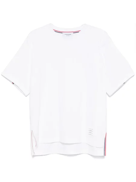 Tricou Thom Browne din jerseu scurt alb
