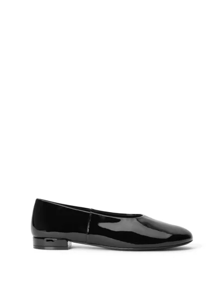 Lniane balerinki Stuart Weitzman bez obcasa czarne