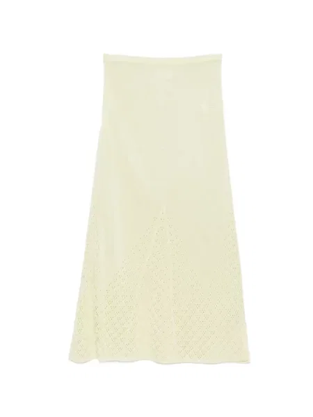 Ажурна миди пола Paris Georgia до коляното жълто