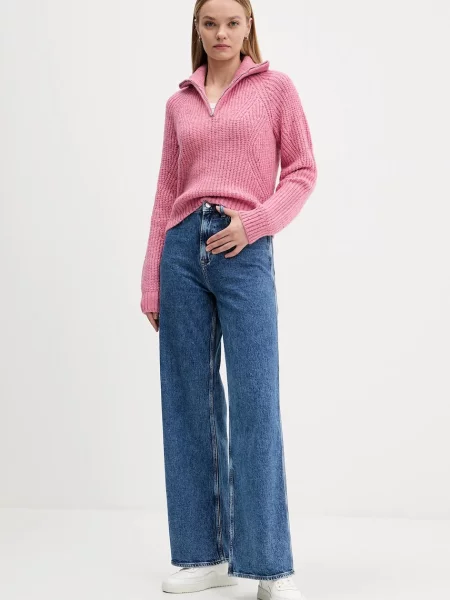 Tommy Jeans Pulover z dodatkom volne roza