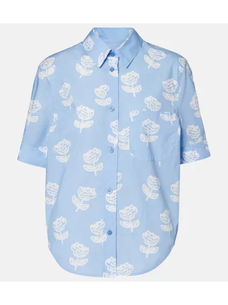 Cămașă Marni cu model floral din poplin albastru