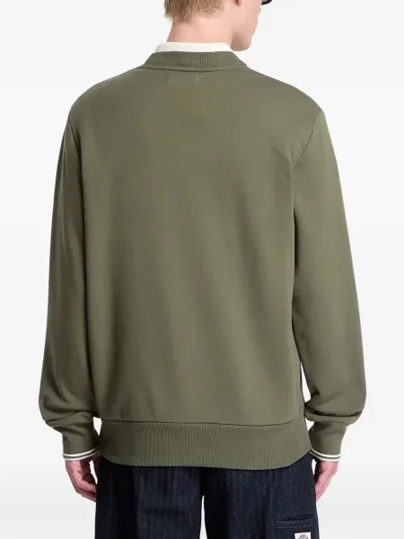 Pulover Fred Perry cu broderie cu decolteu rotund verde