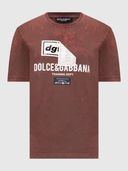 Футболка Dolce&gabbana с принтом коричневая
