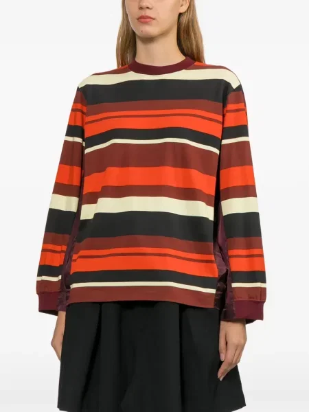 Lung tricou Toga cu dungi roșu