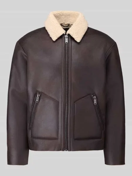 Kurtka ze skóry ekologicznej z kołnierzem typu shearling Only & Sons
