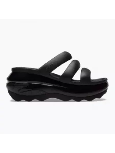 Шльопанці Crocs Mega Crush Triple Strap на платформі чорний