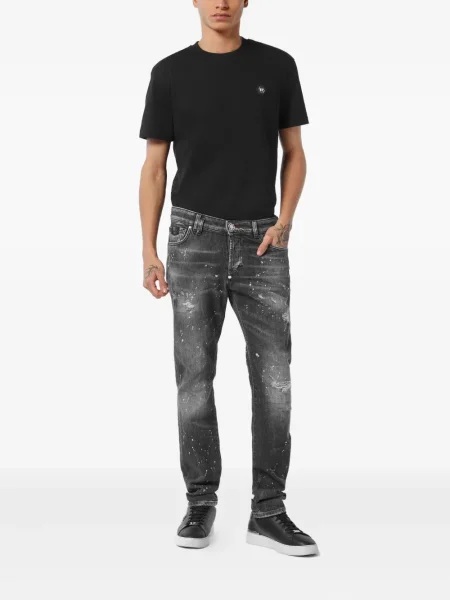 Blugi Philipp Plein zdrențuiți gri