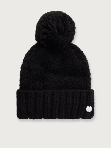 Colmar căciulă cu pompon cu amestec de lână negru
