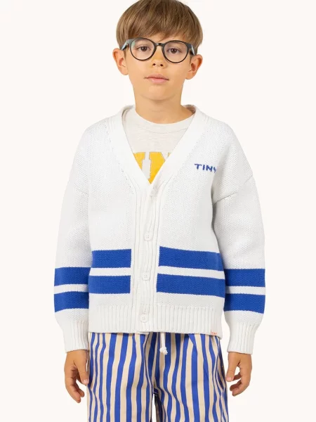 Tinycottons Dětský kardigan STRIPES CARDIGAN béžový