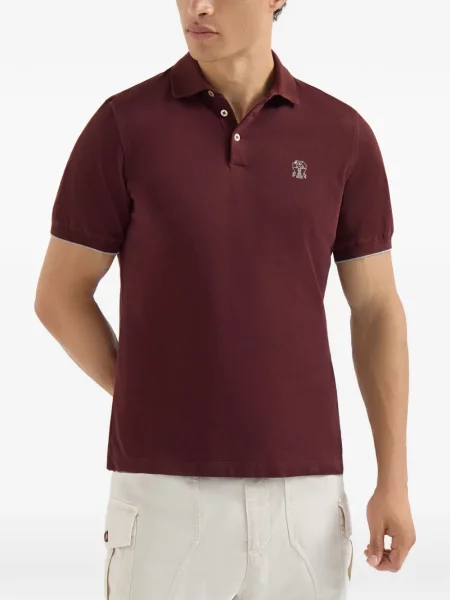Pólóing Brunello Cucinelli autogrammal piros