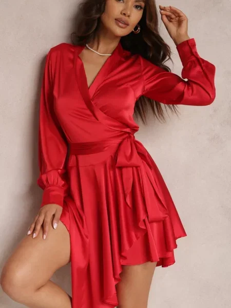 Sukienka Satynowa Anastothee czerwona