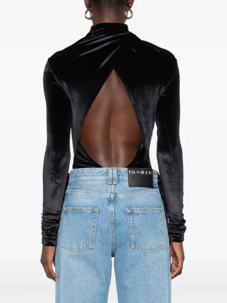 Body Mugler de catifea negru