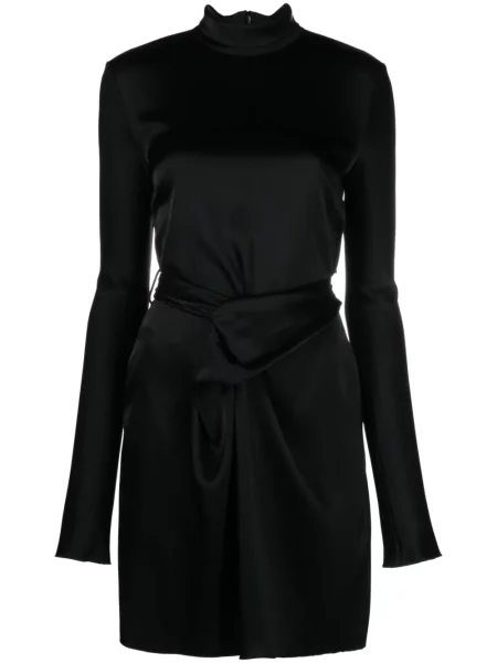 Rochie Nanushka din satin de costum negru