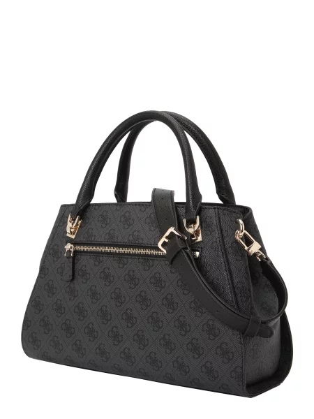 GUESS Ručna torbica NOELLE II LUXURY SATCHEL tamno smeđa / grafit siva