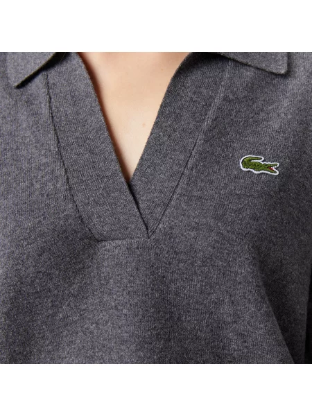 Lacoste Sweter Z Mieszanki Kaszmiru szary