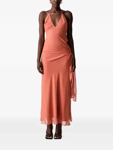 Rochie maxi Bardot portocaliu