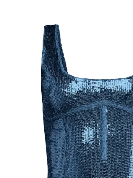 Kostiumas mini mini suknelė Fleur Du Mal su blizgučiais mėlyna