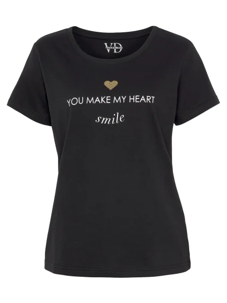 VIVANCE Tricou auriu / negru alb