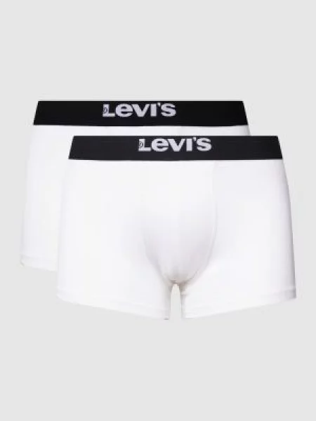 Obcisłe bokserki z elastycznym z logo model ‘SOLID BASIC TRUNK’ Levi's białe