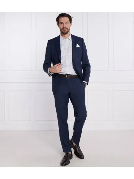 BOSS BLACK De lână costum H-Huge negru
