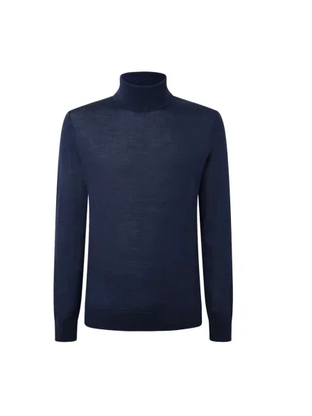 Sweter Hackett wełniany niebieski