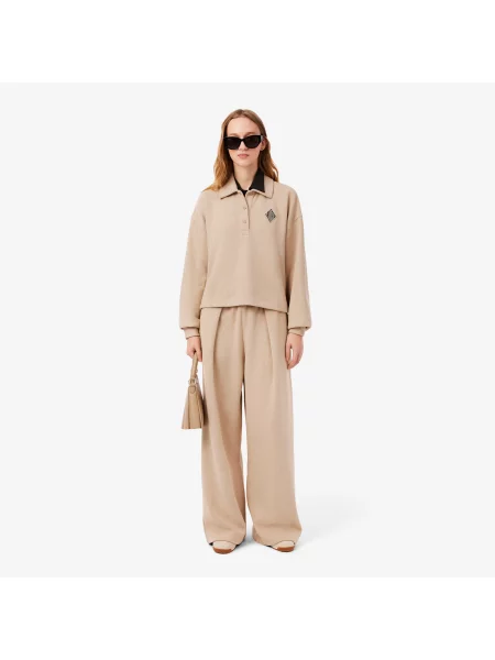 Lacoste Spodnie Dresowe Oversize beżowe