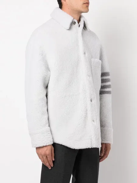 Kožená bunda Thom Browne bílá