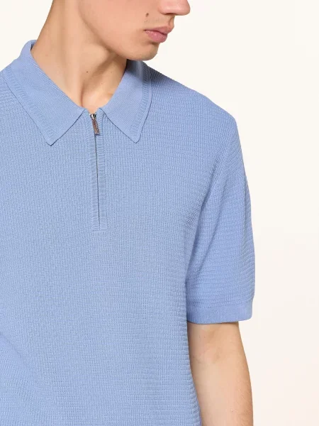 Reiss Úpletová Polokošile Regis tmavě modrá